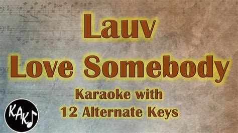 Love Somebody Karaoke Lauv Instrumental Lower Higher Female Original