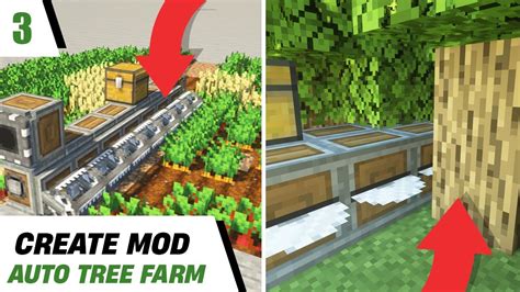 3 Create Mod Automatic Tree Farm And Crop Farm Minecraft How To Use