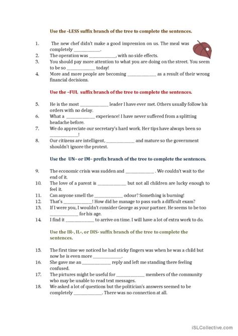 Adjective Tree Creative Writin English Esl Worksheets Pdf And Doc