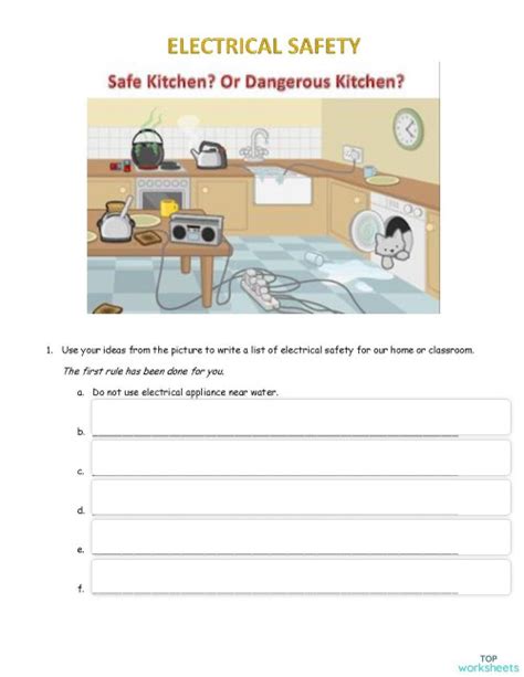 2022 Year 6 Electrical Safety Interactive Worksheet Topworksheets