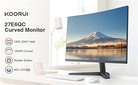 KOORUI Monitor De Juego Curvado WQHD 2560 X 1440 De 27 Pulgadas