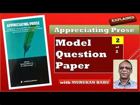 Model Question Paper With Answers Appreciating Prose Of