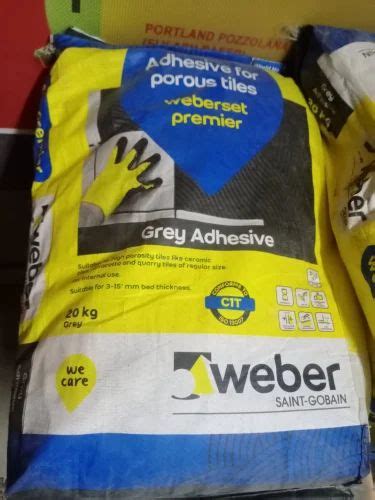 Webber Weberset Premier Grey Standard Tile Adhesive Bag Packaging