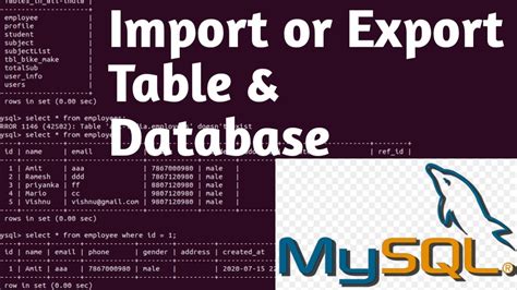 Mysql Import Or Export Tabledb Using Command Line Part 5 Mysql Command Line Tutorial In