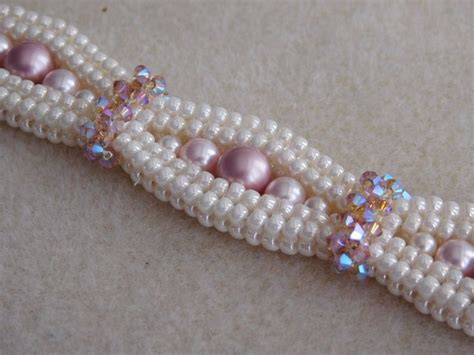 Beaded Bracelet Tutorial Emma Bracelet Tutorial Instructions Jewelry Swarovski Pearl Bicone