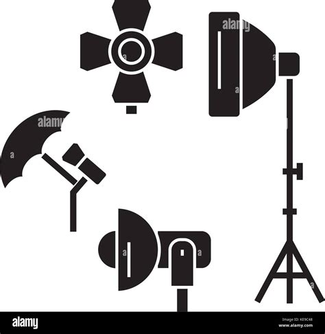 Photo Light Studio Icon Vector Illustration Sign On Isolated