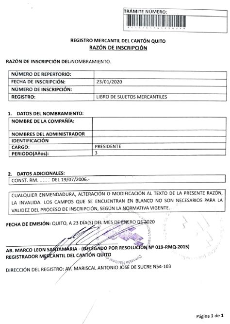 Representante Legal Sociedades Fundación De Desarrollo Empresarial