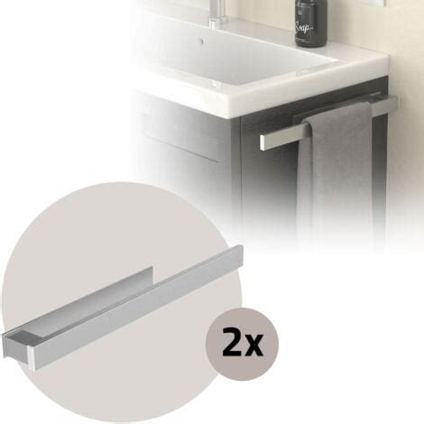 ML Design Set 2x Portasciugamani Senza Foratura Da Bagno Con Adesivo In