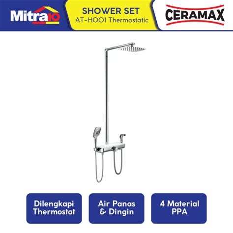 Jual Ceramax Shower Mandi Dengan Thermostatic At H Putih Shopee