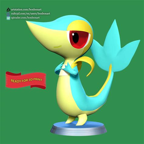 Snivy Pokemon Go D Model By Bon Bon Art