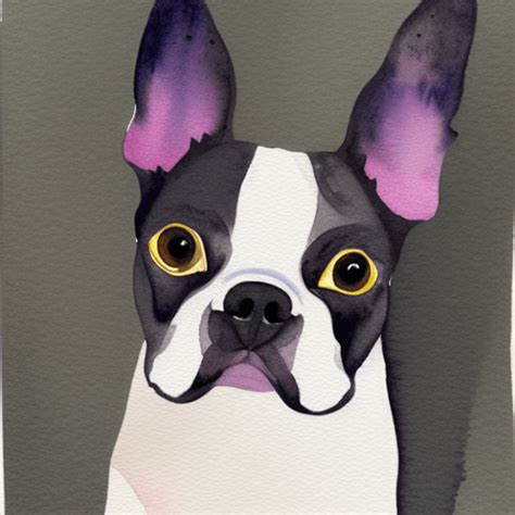 Watercolor Boston Terrier · Creative Fabrica