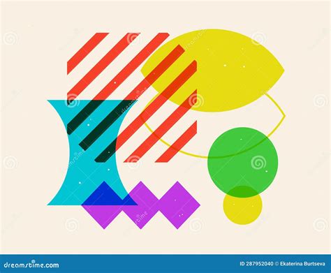 Geometry Print Collage Abstract Geometric Shapes Stock Illustration