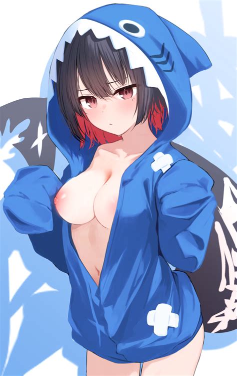 Rule 34 Blush Dot Mouth Ellen Joe Embarrassed Hoodie Medium Breasts Nipples Shark Girl Shark