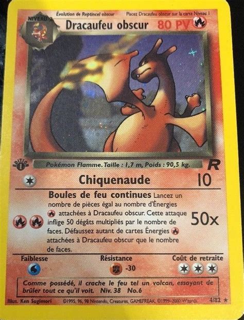 Dracaufeu Obscur Dition Holographique Carte Pok Mon Team Rocket