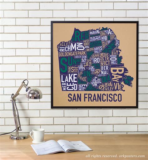 San Francisco Neighborhood Map Poster, the Original San Francisco ...