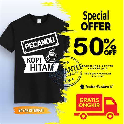 Jual Baju Kaos Distro Kualitas Premium Original Pria Ngopi Pecandu Kopi