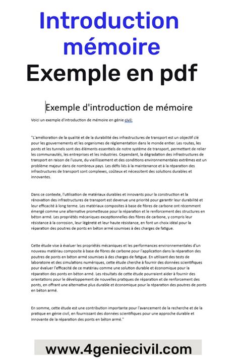 Exemple D Introduction De M Moire Pdf Projects To Try Master