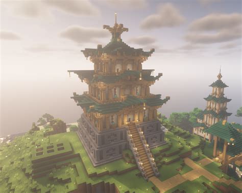 Japanese Castle on Hill Minecraft Map