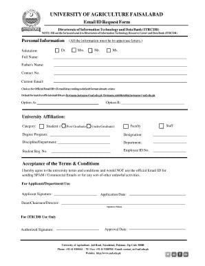 Application Form To Get New Official Email Address Uaf Edu Fill And