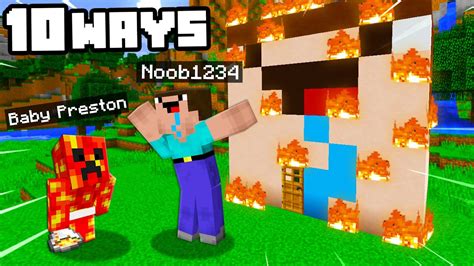 Top 10 Ways To PRANK Noob1234 With BABY PRESTON! ( Minecraft) - YouTube