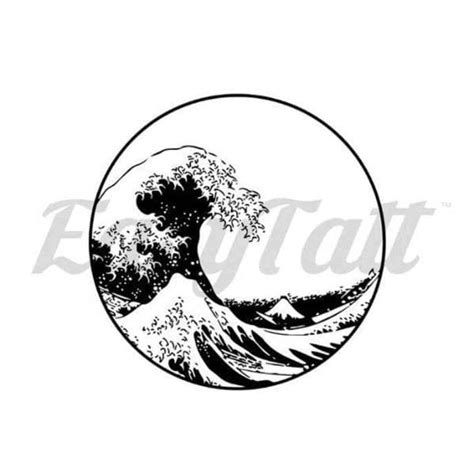 Wave Circle Temporary Tattoo | EasyTatt™
