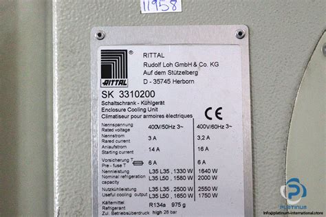 RITTAL SK 3310200 COOLING UNIT ENCLOSURE Platinum International