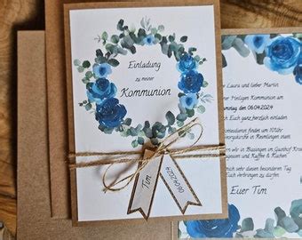 Einladungen Kommunion Hochzeit Taufe Konfirmation Boho Invitation 2024