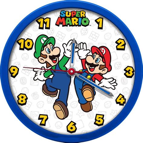 楽天市場スーパーマリオ Super Mario 掛け時計 時計 直径24cm ウォールクロック Wall Clock 日時指定は平日午前