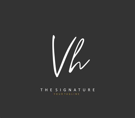 V H VH Initial Letter Handwriting And Signature Logo A Concept