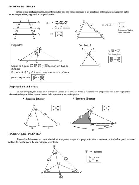 Semejanza De Triángulos Teoremas Y Propiedades 4to Pdf