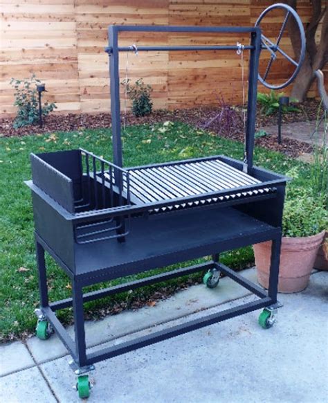 Argentine Grills With A Side Brasero Plus Cart For Wood Or Etsy