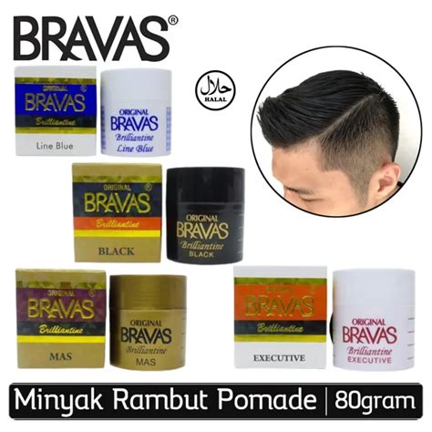 Minyak Rambut Pria Pomade Original Bravas Briliantine 80gr Pomade Pria Terlihat Basah Pomade