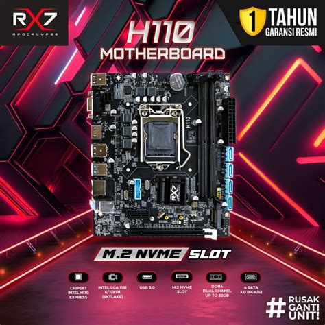 Jual Motherboard Rx7 H110 Socket Lga 1151 Ddr4 Intel Support Nvme