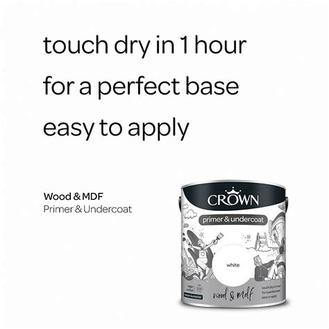 Crown Quick Dry Wood And Mdf Primer And Undercoat White 2 5l Homebase