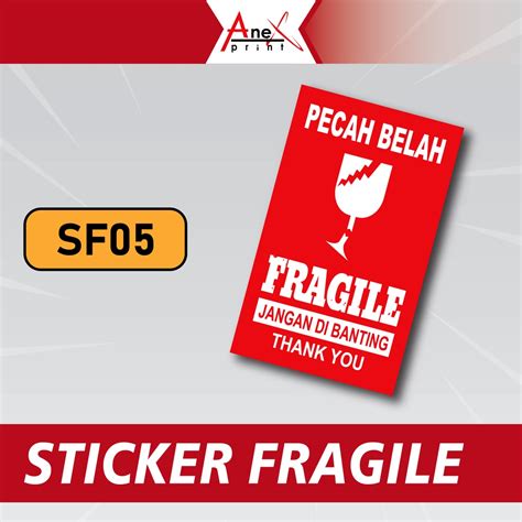 Jual STICKER FRAGILE MURAH STIKER PECAH BELAH STIKER KEMASAN OLSHOP