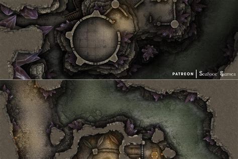 Free Multi Level Ttrpg Battlemap Bandits Underdark Crystal Cavern