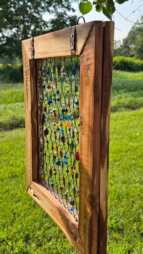 Cedar Framed Beaded Chicken Wire Suncatcher - Etsy