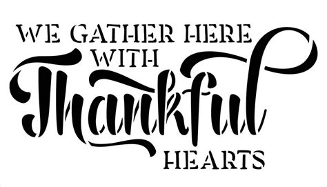 We Gather Here With Thankful Hearts Stencil By StudioR12 DIY Etsy