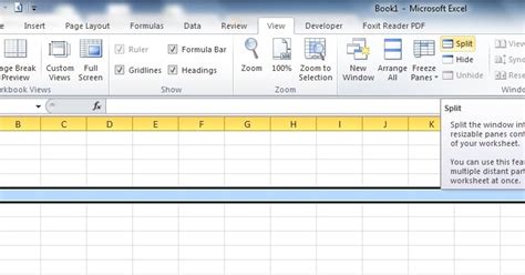 Excel Split Worksheet Into Panes