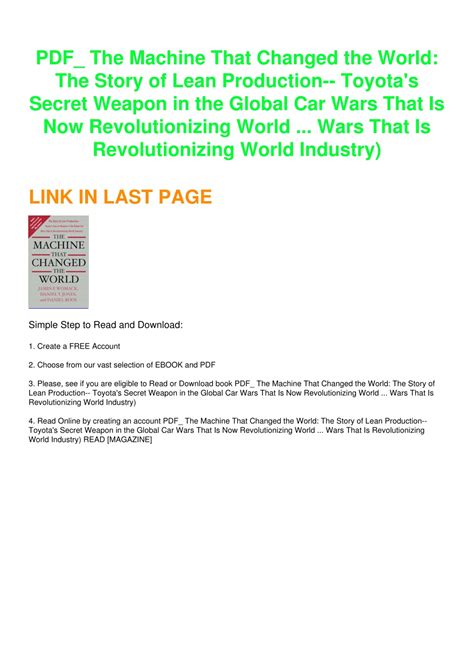 PPT - PDF_ The Machine That Changed the World: The Story of Lean ...