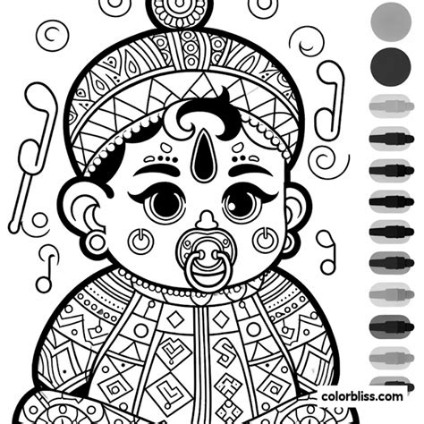 Little Krishna Coloring Page | ColorBliss