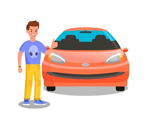 Premium Vector Satisfied Car Owner Buyer Vector Illustration