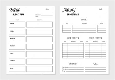 premium vector monthly  weekly budget planner stylish financial