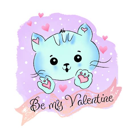 Illustrated Cat - Be My Valentine Quote Pictures, Photos, and Images ...