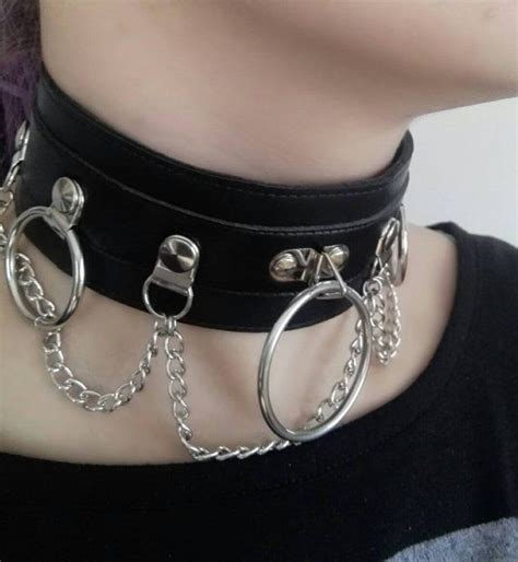 Gothic Punk Rock Leather Choker Etsy