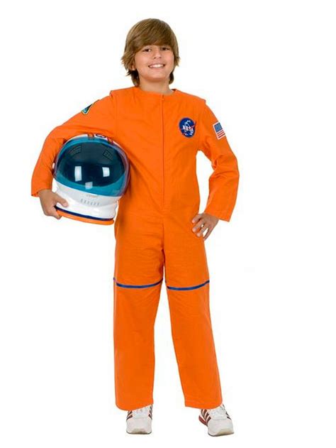 Astronaut Suit Boys Child Orange Costume Size 10 12