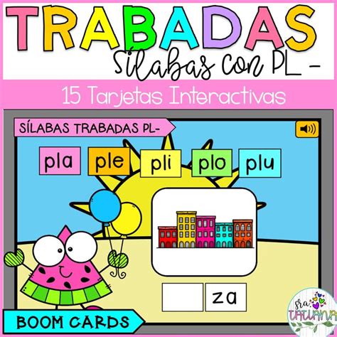 S Labas Trabadas Pl Boom Cards Spanish Syllable Syllable Cards