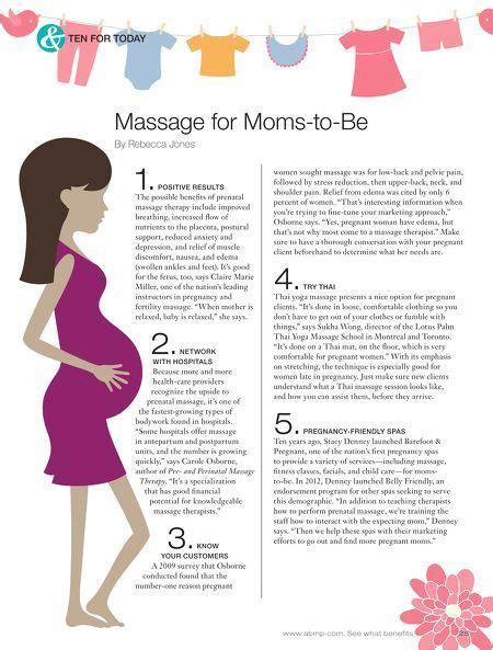 Massage For Moms To Be From Massage And Bodywork Magazine Prenatal Massage Prenatal Massage