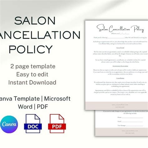 Nail Salon Policy Sign Etsy