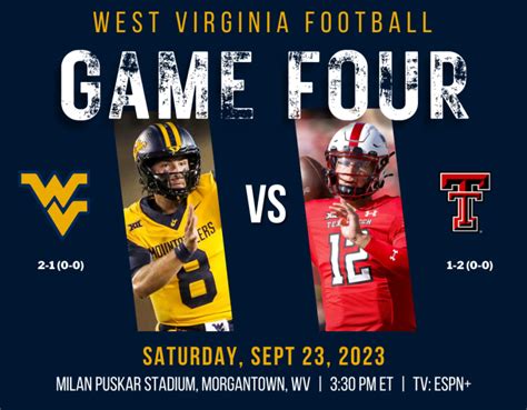 Game Preview West Virginia Football Vs Texas Tech WVSports